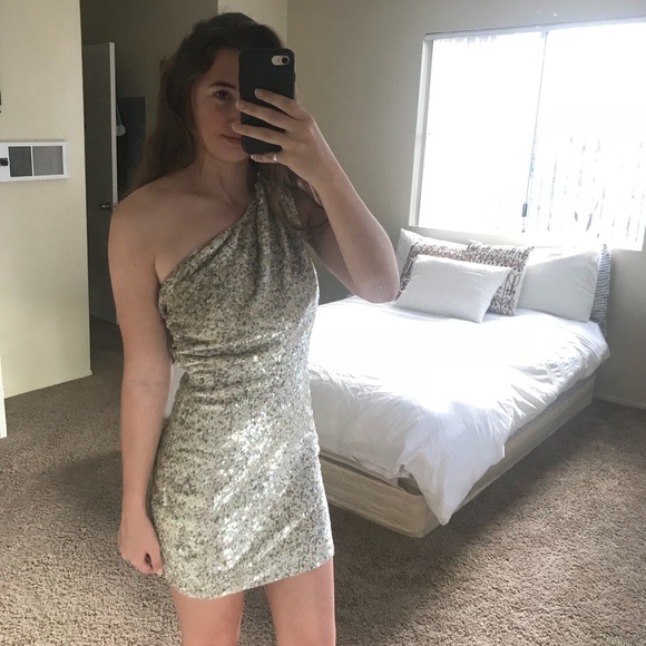 all saints one shoulder dress